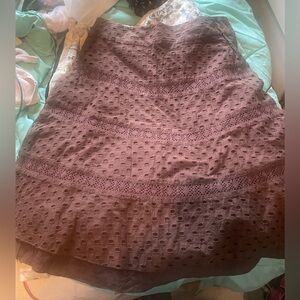 To the Max Brown Tiered Eyelet Skirt Size: 6